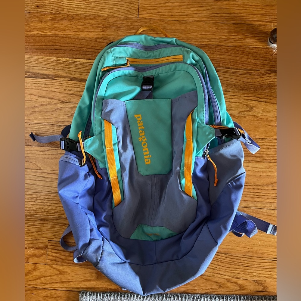 Purple and teal Patagonia Paxat 32L daypack